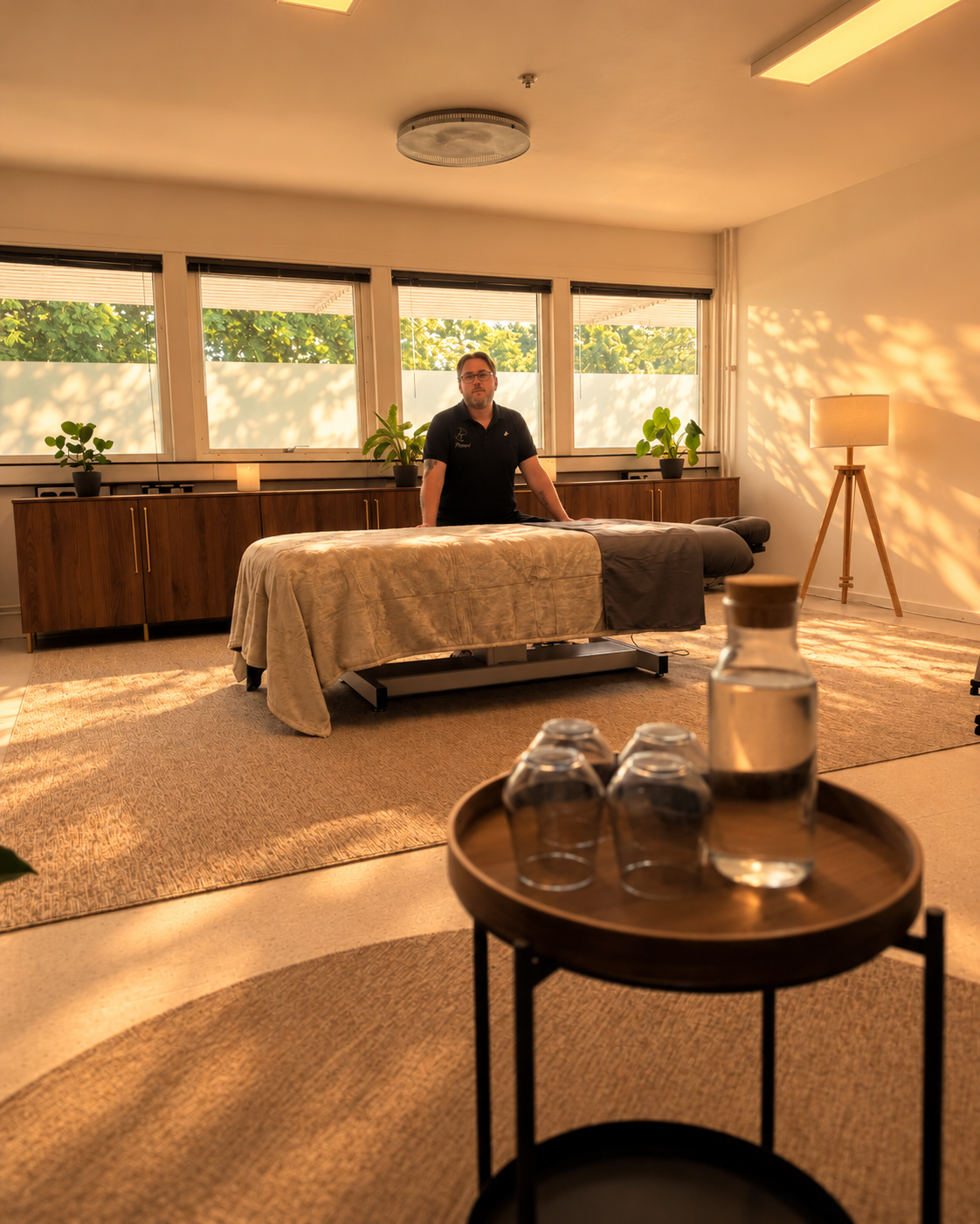 Jimmy behandlar en kund i JPmassages salong i Klippan