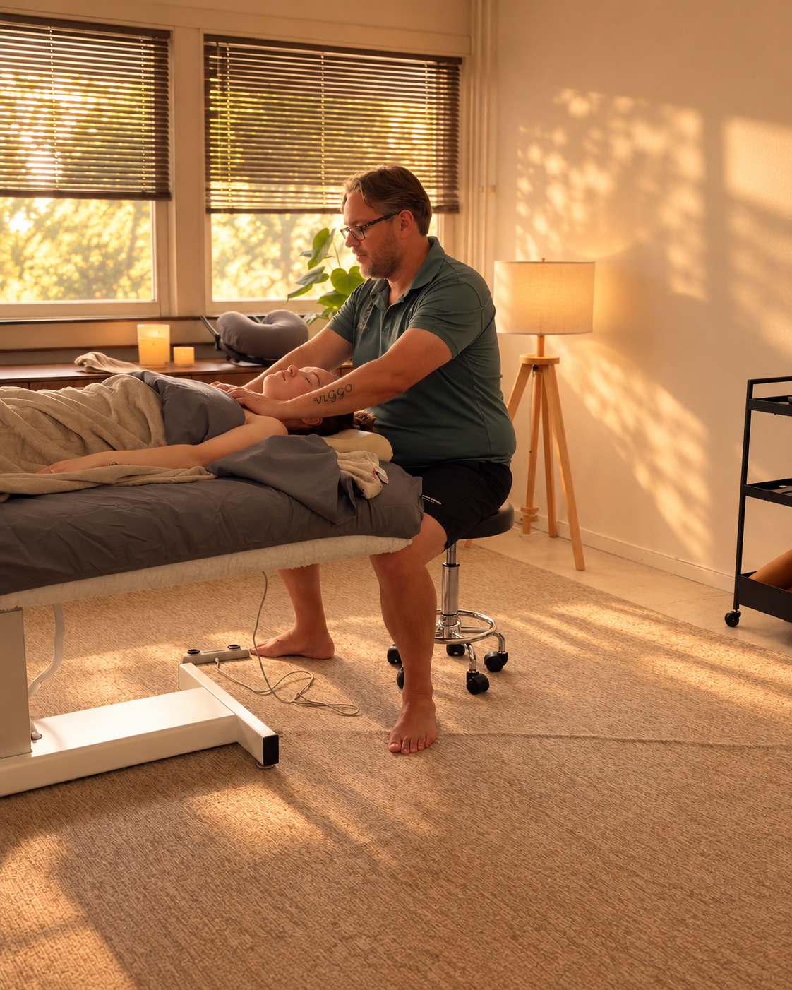 Jimmy ger en kund ansiktsmassage hos JPmassage
